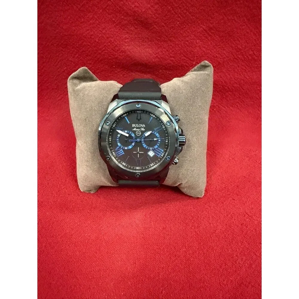 Bulova 98b308 Marine Star 44mm Chronograph Black/Blue Dial Wrist Watch PPS367068